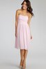 Robe demoiselle d'honneur courte ruché croisade de bustier en chiffon - 22