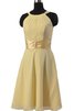 Ärmelloses A-Linie stilvolles kurzes Brautjungfernkleid aus Chiffon - 2