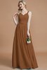 Abito da Damigella Senza Maniche Naturale in Chiffon Principessa A-Line - 10