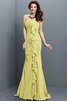 Meerjungfrau Stil Ärmelloses Chiffon Bodenlanges Brautjungfernkleid mit Empire Taille - 6