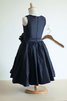Abito da Cerimonia Bambini Lunghi Senza Maniche A-Line in Taffeta decorato - 4