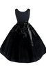 Ärmellos Empire Taille Reißverschluss A-Line bodenlanges Blumenmädchenkleid - 1
