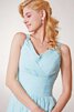 Robe demoiselle d'honneur fermeutre eclair avec sans manches ruché avec chiffon avec perle - 4