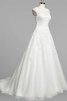 Vestido de Novia de Joya de Cola Corte de Abalorio de Encaje Adorno de Natural - 2
