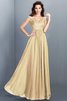 Robe demoiselle d'honneur longue naturel manche nulle jusqu'au sol de princesse - 5