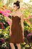 Normale Taille Ärmelloses Chiffon Drapiertes Knielanges Brautjungfernkleid - 4