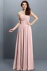 Prinzessin A Linie Plissiertes Bodenlanges Brautjungfernkleid aus Chiffon - 21