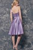 Robe demoiselle d'honneur plissé ligne a avec sans manches en satin d'épaule asymétrique - 3