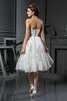 Abito da Sposa Mini Cuore Classico A-Line in Raso - 2