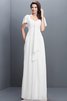 Halbe Ärmeln Herz-Ausschnitt Plissiertes Bodenlanges Brautjungfernkleid aus Chiffon - 28