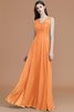 A Linie Prinzessin Normale Taille Ärmelloses Bodenlanges Brautjungfernkleid - 26