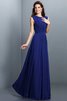 Prinzessin A Linie Plissiertes Normale Taille Brautjungfernkleid mit Drapierung - 25