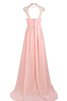 Robe demoiselle d'honneur elevé avec décoration dentelle avec perle ligne a avec zip - 4