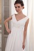 Abito da Sposa Senza Maniche in Chiffon con Criss-cross V-Scollo classico Impero - 3