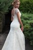 Robe de mariée cordon avec gradins avec manche courte ouverture frontale au niveau de cou - 3