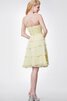 Robe demoiselle d'honneur romantique manche nulle a-ligne au niveau de genou de lotus - 3