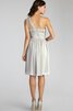 Ein Schulter trägerloser Ausschnitt Chiffon A-Line mini Brautjungfernkleid - 24