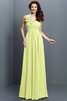 Robe demoiselle d'honneur plissage longue jusqu'au sol de col en v avec chiffon - 8