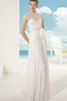 Robe de mariée facile derniere tendance de traîne moyenne avec manche courte - 1