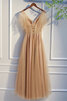 Funkelnd Halle Natürliche Taile A-Linie Tüll Cocktailkleid - 3