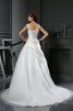 Abito da Sposa Lungo Coda A Strascico Cappella in Raso Alta Vita Ball Gown - 2