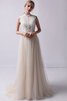 Beliebt Spitze Romantisches Sittsames Brautkleid mit Reißverschluss - 5