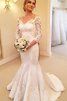 Meerjungfrau Stil Normale Taille Satin Ewiges Brautkleid mit Bordüre - 2