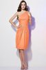 Robe demoiselle d'honneur naturel courte manche nulle gaine avec chiffon - 20