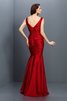 Vestido de Dama de Honor en Tafetán de Flores de Escote en V de Largo - 30