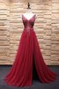 Attraktiv Tüll Sweep Train Abiballkleid mit Reißverschluss mit Natürlicher Taille - 1