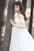 Robe de mariée branle longueur au ras du sol bucolique bretelles spaghetti frappant - 5