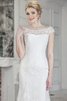 Vestido de Novia de Corte Recto de Largo de Escote redondo de Cordón de Manga tapada - 2