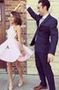 Natürliche Taile Ärmelloses Satin Nackenband Prinzessin Abschlusskleid - 1
