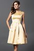 Prinzessin Satin A-Linie Knielanges Brautjungfernkleid mit Natürlicher Taille - 6