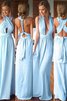 Abito da Damigella A Terra Senza Maniche in Chiffon Naturale A-Line - 1