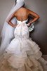 Abito da sposa sirena coda a strascico cappella appariscente con ricamo favola naturale - 3