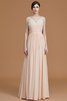 Abito da Damigella A Terra Naturale Principessa in Chiffon A-Line - 2