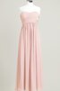 Robe demoiselle d'honneur plissé longue de col en cœur ruché - 7