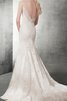 Robe de mariée naturel sans dos de col en v bretelles spaghetti avec sans manches - 2