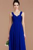 Robe demoiselle d'honneur naturel en chiffon de col en cœur jusqu'au sol d'empire - 5