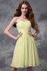 Chiffon Reißverschluss Normale Taille Knielanges Brautjungfernkleid mit Herz-Ausschnitt - 7
