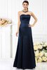 Robe demoiselle d'honneur longue de fourreau de bustier avec zip en satin - 9