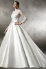 Robe de mariée de col haut avec manche longue de princesse gracieux fermeutre eclair - 5