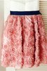 Prinzessin Reißverschluss Ärmelloses Wadenlanges Blumenmädchenkleid mit Bordüre - 3