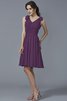 Vestido de Dama de Honor de Corte princesa de Corte-A de Natural de Plisado - 4