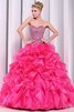 Herz-Ausschnitt bodenlanges schickes Quinceanera Kleid mit Rücken Schnürung mit Rüschen - 3