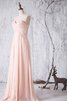 Abito da Damigella Lungo Naturale in Chiffon Cerniera con Criss-cross Senza Maniche - 3