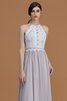 Prinzessin Ärmelloses Nackenband Chiffon Bodenlanges Brautjungfernkleid - 4
