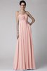 Abito da Damigella Senza Maniche con Increspature Tubino in Chiffon A Terra - 23