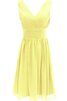 Plissiertes gerüschtes a linie Chiffon kurzes Brautjungfernkleid - 5